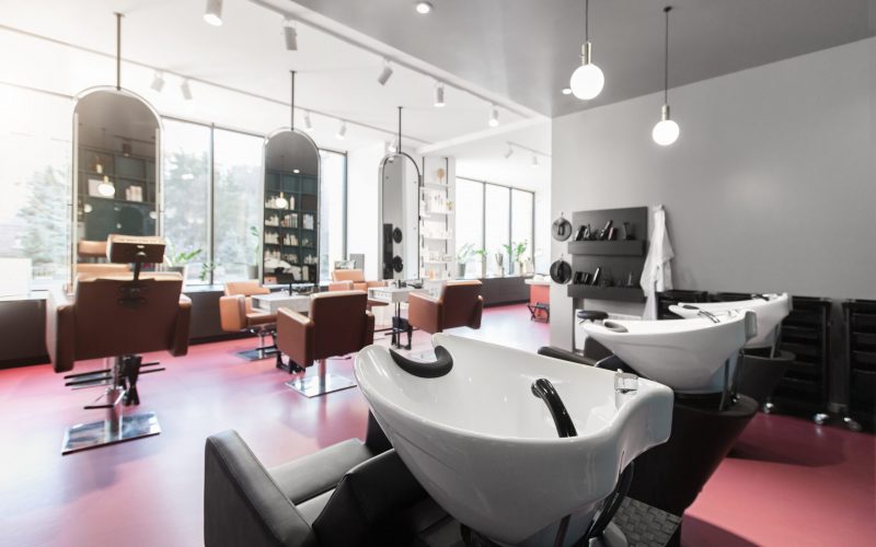 View,Of,A,Modern,Bright,Beauty,Salon.,Hair,Salon,And